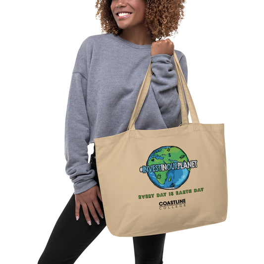 Coastline "Invest In Our Planet" Natural Large Organic Tote Bag