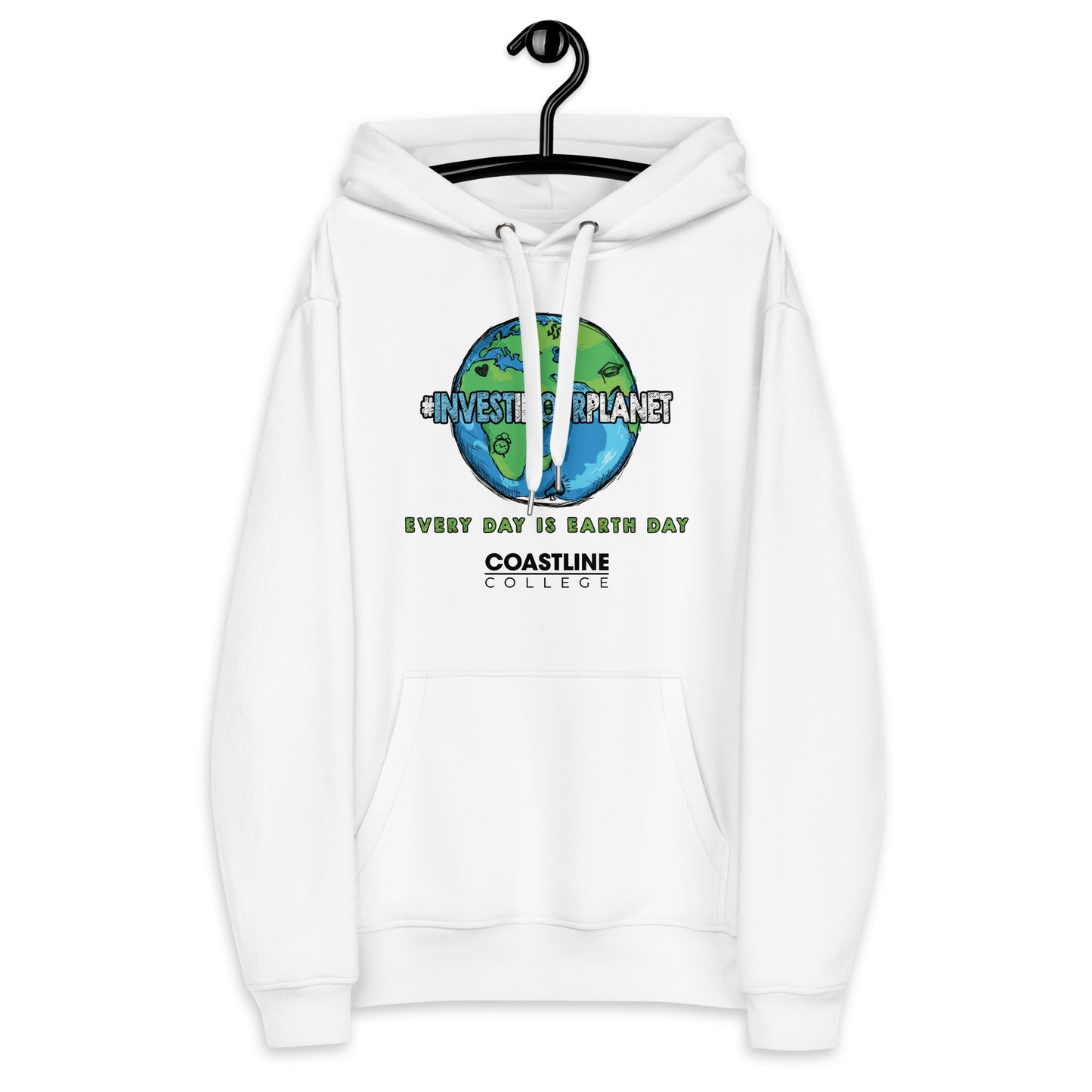 Coastline "Invest In Our Planet" White Premium Eco Hoodie