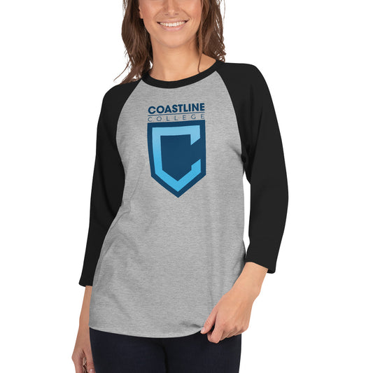 Shield Logo Unisex 3/4 Sleeve Raglan Shirt - Light Colors