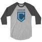 Shield Logo Unisex 3/4 Sleeve Raglan Shirt - Light Colors