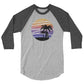 Coastline Summertime Sunset 3/4 Sleeve Raglan Shirt (Light Colors)