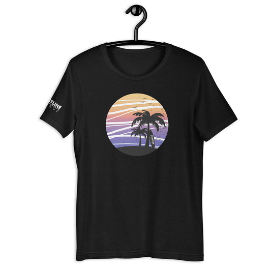 Coastline Summertime Sunset Unisex T-Shirt (Dark Colors)